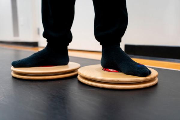 dancer's feet on rotating discs